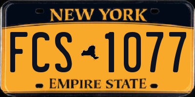 NY license plate FCS1077