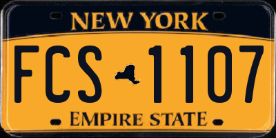 NY license plate FCS1107