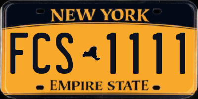 NY license plate FCS1111