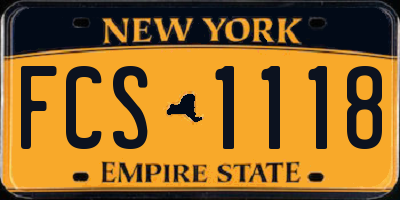 NY license plate FCS1118