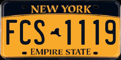 NY license plate FCS1119