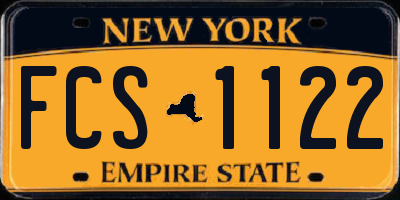 NY license plate FCS1122