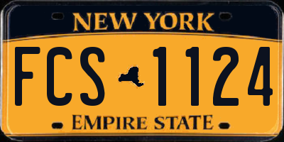 NY license plate FCS1124