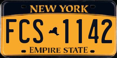 NY license plate FCS1142