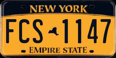 NY license plate FCS1147