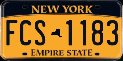 NY license plate FCS1183