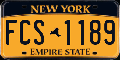 NY license plate FCS1189