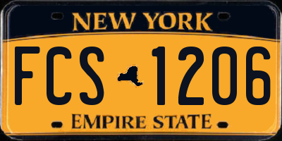 NY license plate FCS1206