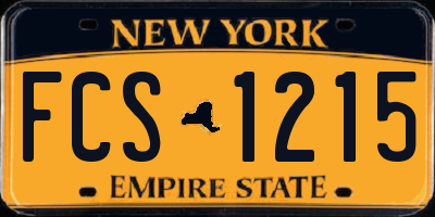 NY license plate FCS1215