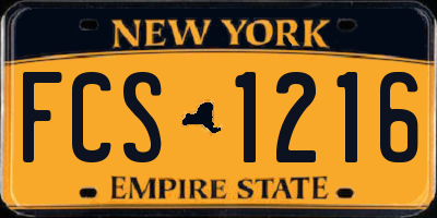 NY license plate FCS1216