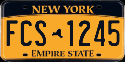 NY license plate FCS1245