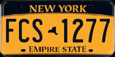 NY license plate FCS1277
