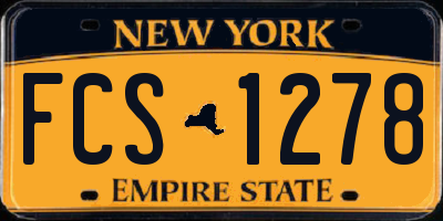 NY license plate FCS1278