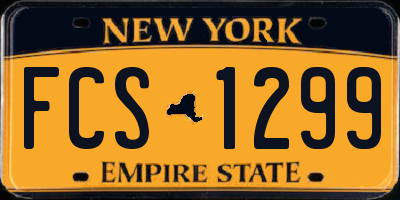 NY license plate FCS1299