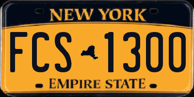 NY license plate FCS1300