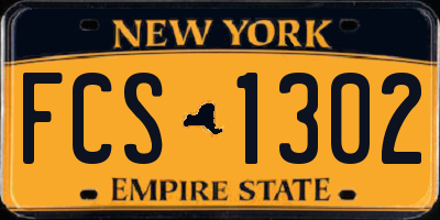 NY license plate FCS1302