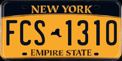 NY license plate FCS1310