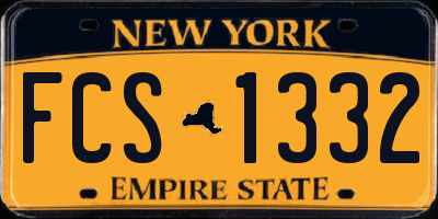 NY license plate FCS1332