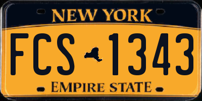 NY license plate FCS1343