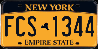 NY license plate FCS1344