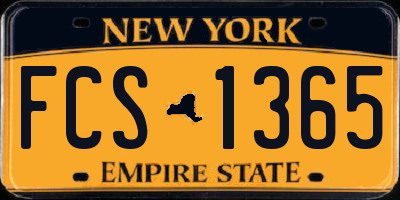 NY license plate FCS1365