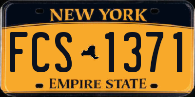 NY license plate FCS1371