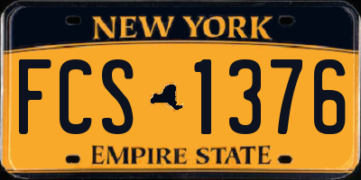 NY license plate FCS1376