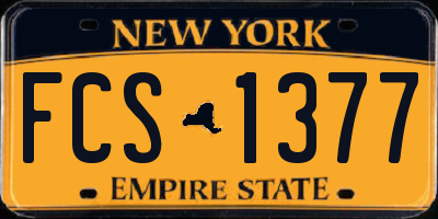 NY license plate FCS1377