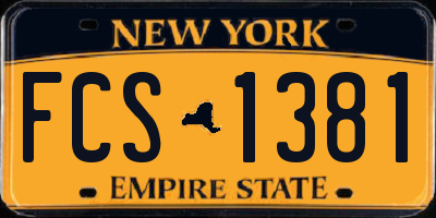 NY license plate FCS1381