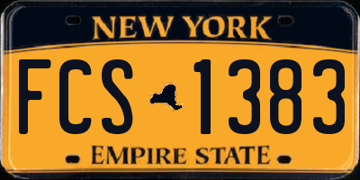 NY license plate FCS1383