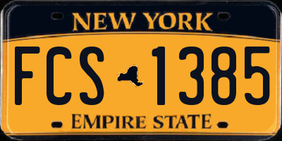 NY license plate FCS1385