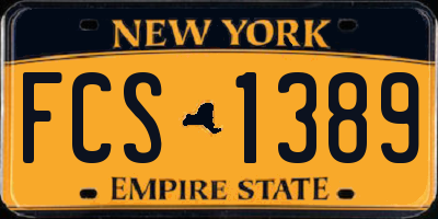 NY license plate FCS1389