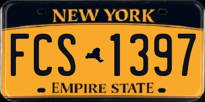 NY license plate FCS1397