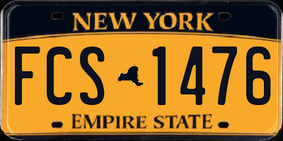 NY license plate FCS1476