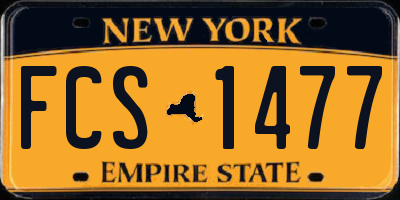 NY license plate FCS1477