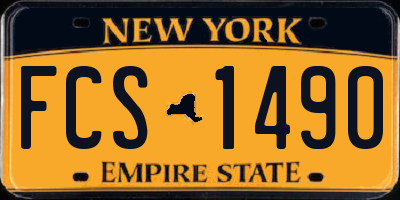 NY license plate FCS1490