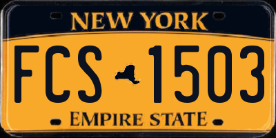 NY license plate FCS1503