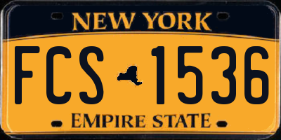 NY license plate FCS1536