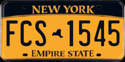 NY license plate FCS1545