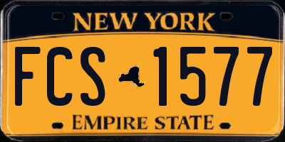 NY license plate FCS1577