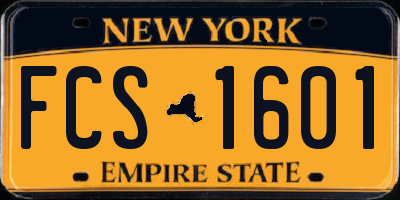 NY license plate FCS1601