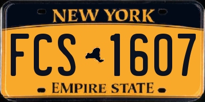 NY license plate FCS1607
