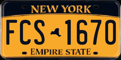 NY license plate FCS1670