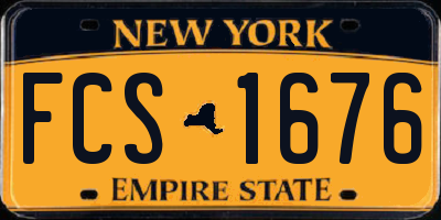 NY license plate FCS1676