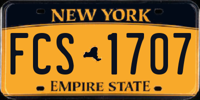 NY license plate FCS1707