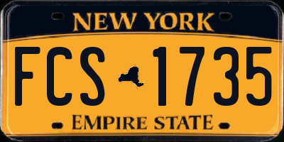 NY license plate FCS1735
