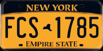 NY license plate FCS1785