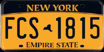 NY license plate FCS1815