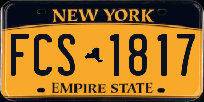 NY license plate FCS1817