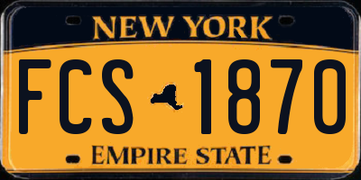 NY license plate FCS1870